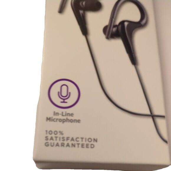 Infinitive Active Earbuds with Mic In Line Microphone Black 3.5mm Headphone Jack - Picture 3 of 7